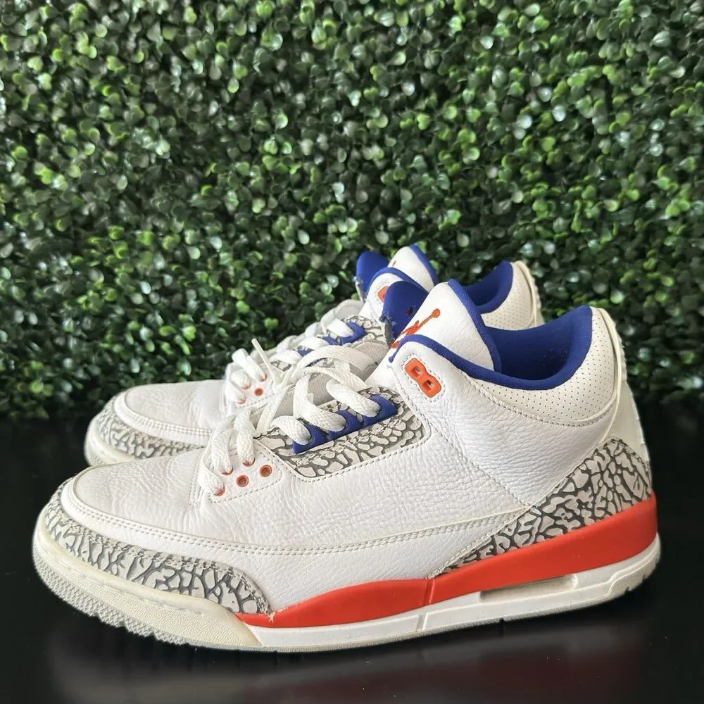 Air Jordan 3 Retro Knicks Rivals White Royal Orange Men’s 11.5 136064-14 No Box